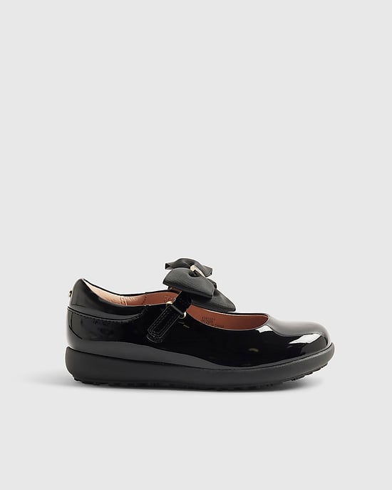River Island Mini Girls Mary Jane Shoes Black Bow - Image 2