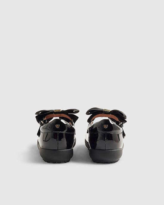 River Island Mini Girls Mary Jane Shoes Black Bow - Image 3
