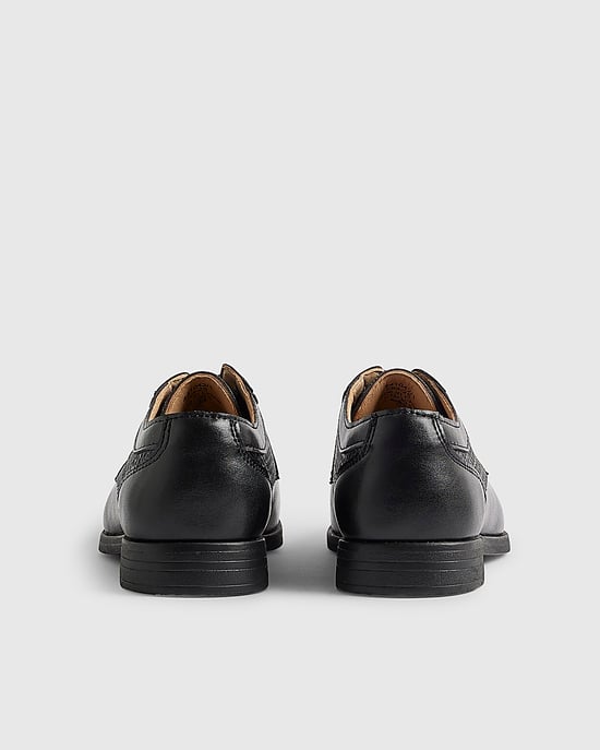 River Island Boys Point Shoes Black Faux Leather - Image 3