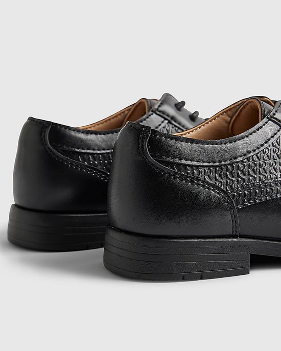 River Island Boys Point Shoes Black Faux Leather - Image 4