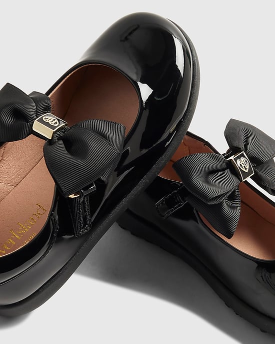 River Island Mini Girls Mary Jane Shoes Black Bow - Image 5