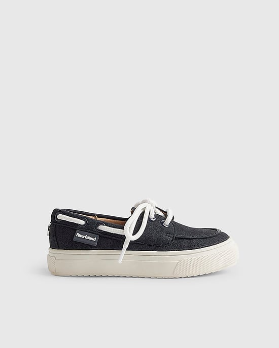 River Island Mini Boys Boat Shoes Navy Laced Lace Up Flat - Image 2