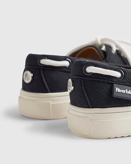 River Island Mini Boys Boat Shoes Navy Laced Lace Up Flat - Image 4