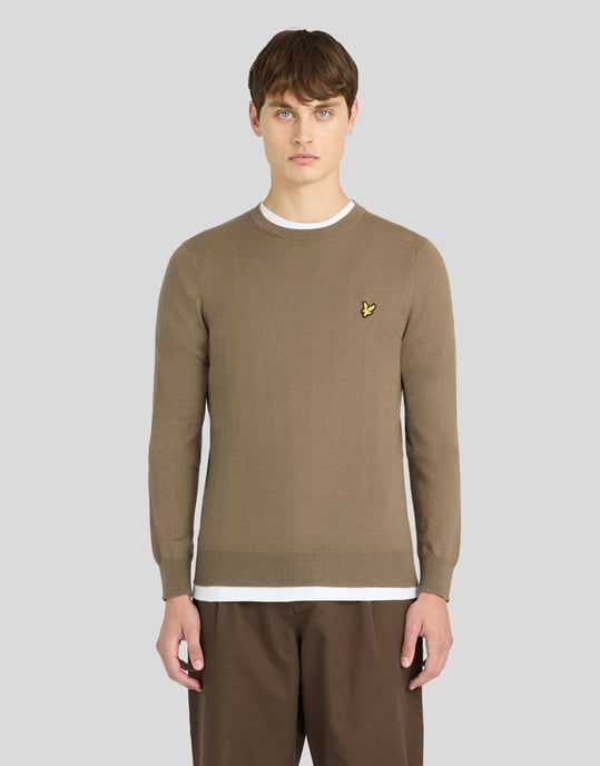 Cotton Merino Crew Neck Jumper - Image 1