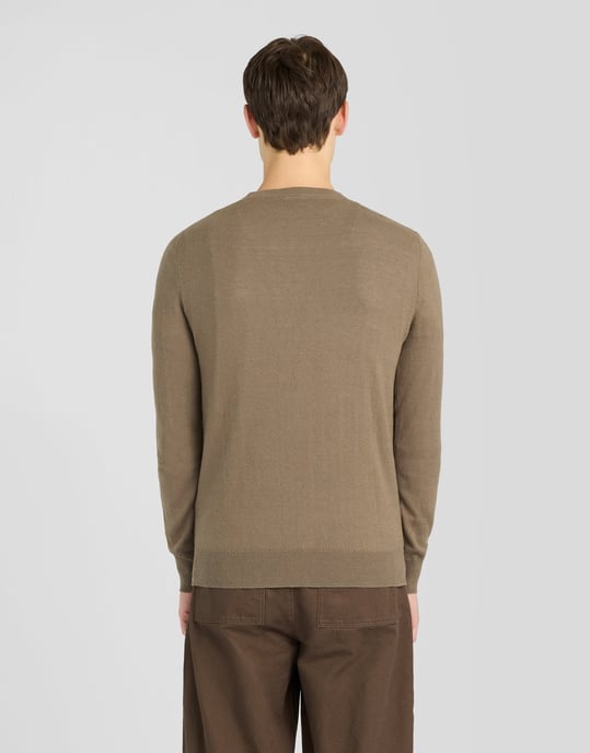 Cotton Merino Crew Neck Jumper - Image 4