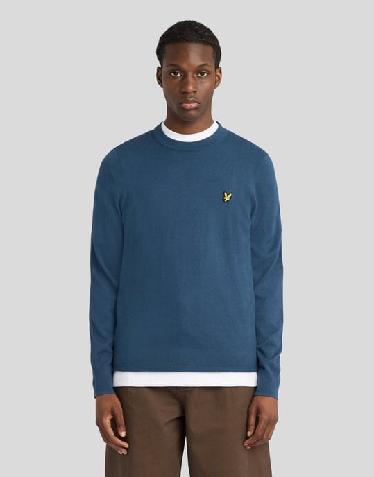 Cotton Merino Crew Neck Jumper - Image 1