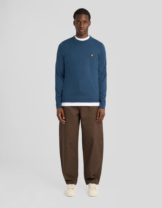 Cotton Merino Crew Neck Jumper - Image 2
