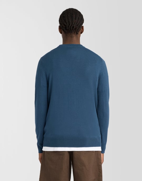Cotton Merino Crew Neck Jumper - Image 4