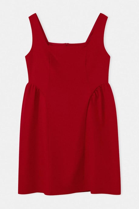 Trendyol Curve Dam Röd Enfärgad Kort / Mini Ärmlös Casual A-linje Plus size Klänning - Image 3