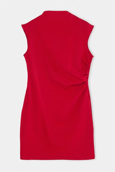 Trendyol Curve Dam Röd Enfärgad Kort / Mini Ärmlös A-linje Plus size Klänning - Image 3