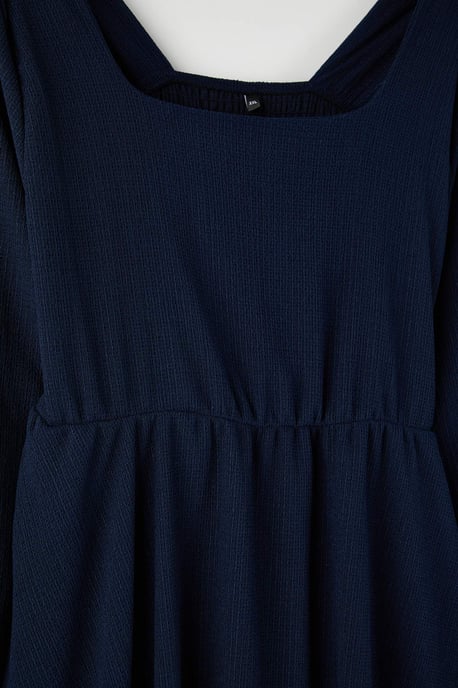 Trendyol Curve Dam Mörkblå Enfärgad Kort / Mini Lång Casual Skater Plus size Klänning - Image 5