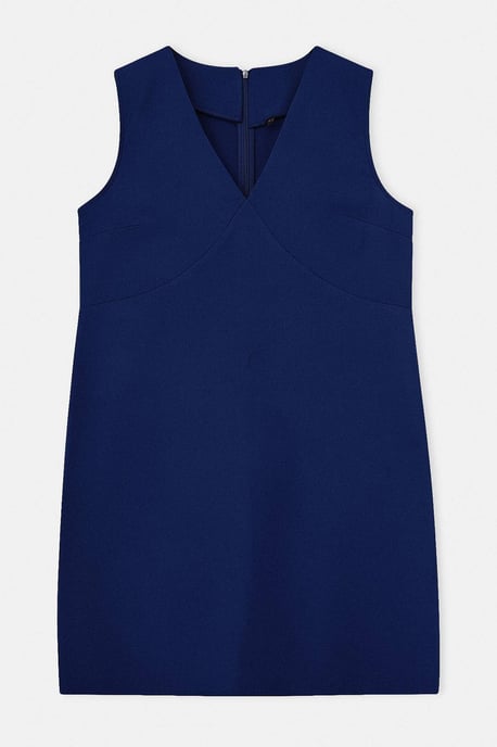 Trendyol Curve Dam Mörkblå Enfärgad Kort / Mini Ärmlös Casual A-linje Plus size Klänning - Image 3