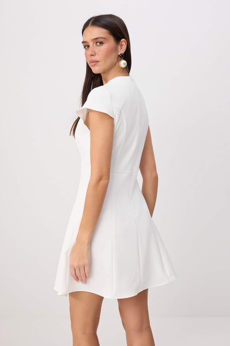 TRENDYOLMİLLA Dames Wit Effen Kort / Mini Kort A-lijn Jurken - Image 3