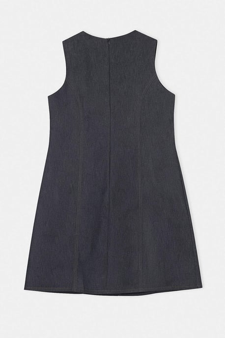 Trendyol Curve Dam Mörkblå Enfärgad Kort / Mini Ärmlös A-linje Plus size Klänning - Image 5