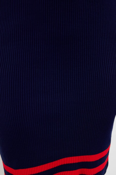 Trendyol Curve Dam Mörkblå Randig Kort / Mini Lång Casual Bodycon Plus size Klänning - Image 3