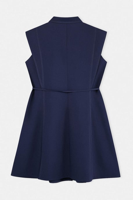 Trendyol Curve Dam Mörkblå Enfärgad Kort / Mini Ärmlös Casual A-linje Plus size Klänning - Image 5