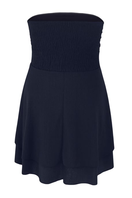 Trendyol Curve Dam Mörkblå Enfärgad Kort / Mini Ärmlös Casual Skater Plus size Klänning - Image 5