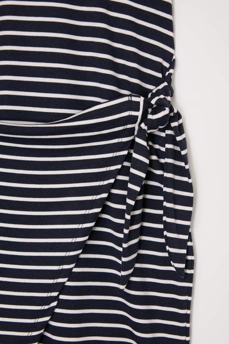 Trendyol Curve Dam Mörkblå Randig Kort / Mini Kort Rak Plus size Klänning - Image 4