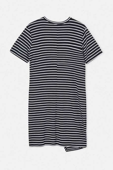 Trendyol Curve Dam Mörkblå Randig Kort / Mini Kort Rak Plus size Klänning - Image 5