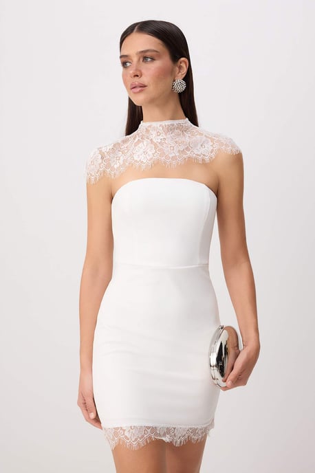 TRENDYOLMİLLA Dames Wit Effen Kort / Mini Mouwloos Bodycon Jurken - Image 5