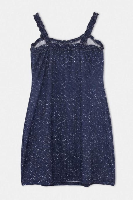 Trendyol Curve Dam Mörkblå Blommig Kort / Mini Ärmlös A-linje Plus size Klänning - Image 5
