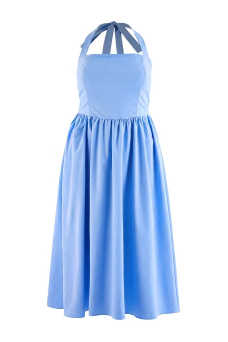 Trendyol Curve Dam Blå Enfärgad Kort / Mini Ärmlös Casual A-linje Plus size Klänning - Image 3