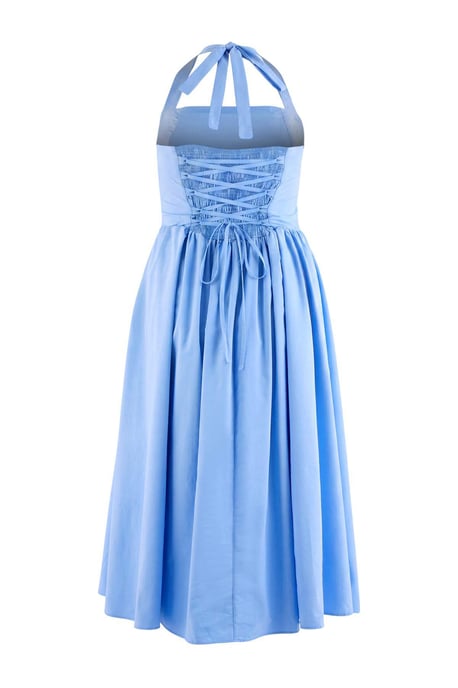 Trendyol Curve Dam Blå Enfärgad Kort / Mini Ärmlös Casual A-linje Plus size Klänning - Image 5