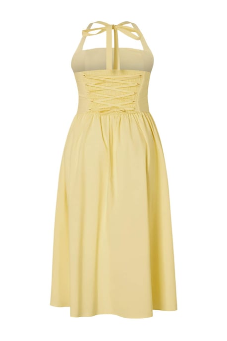 Trendyol Curve Dam Gul Enfärgad Kort / Mini Ärmlös Casual A-linje Plus size Klänning - Image 5