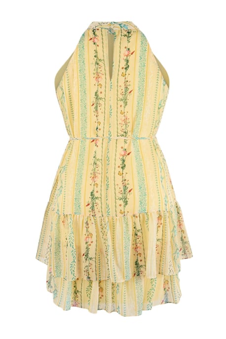 Trendyol Curve Dam Gul Blommig Kort / Mini Ärmlös Casual A-linje Plus size Klänning - Image 5