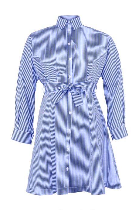 Trendyol Curve Dam Blå Enfärgad Kort / Mini Lång Casual Skjortklänning Plus size Klänning - Image 3