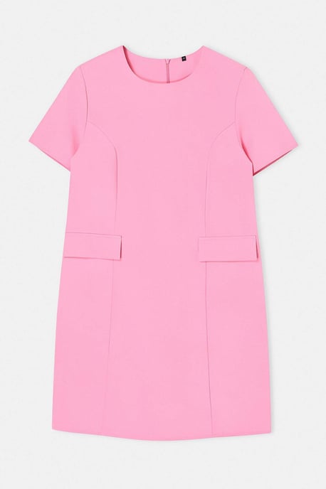 Trendyol Curve Dam Rosa Enfärgad Kort / Mini Trekvartsärm Casual A-linje Plus size Klänning - Image 5