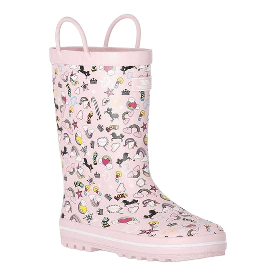 Trespass Gummistövlar för flickor med enhörnings- och regnbågsmotiv (Rosa) - Image 4