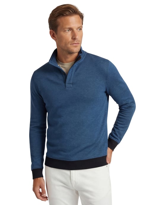 Baileys trui katoen half zip donkerblauw - Image 1