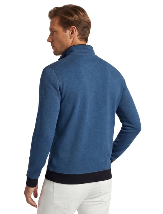 Baileys trui katoen half zip donkerblauw - Image 2