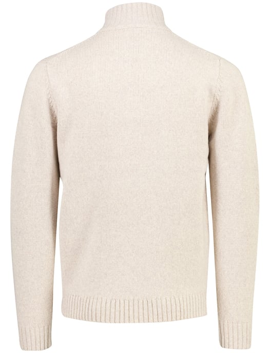 Trui Gentiluomo beige half zip structuur - Image 3