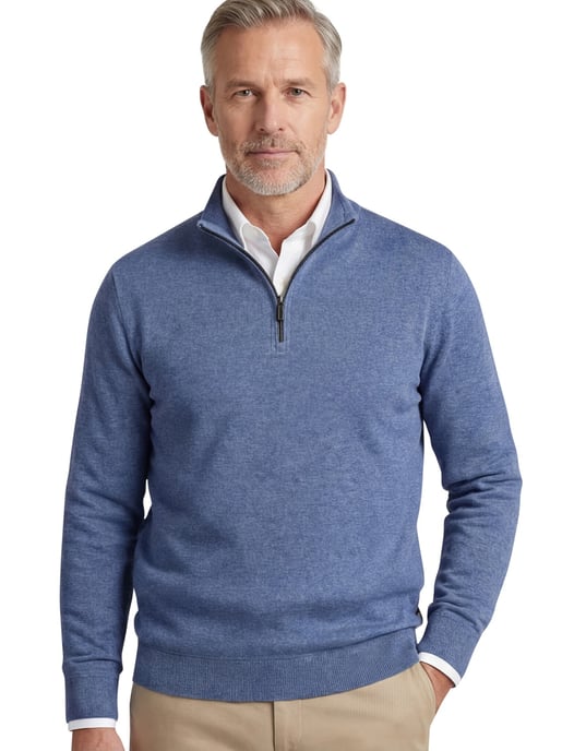 sweater Baileys blauw gemêleerd katoen normale fit - Image 1