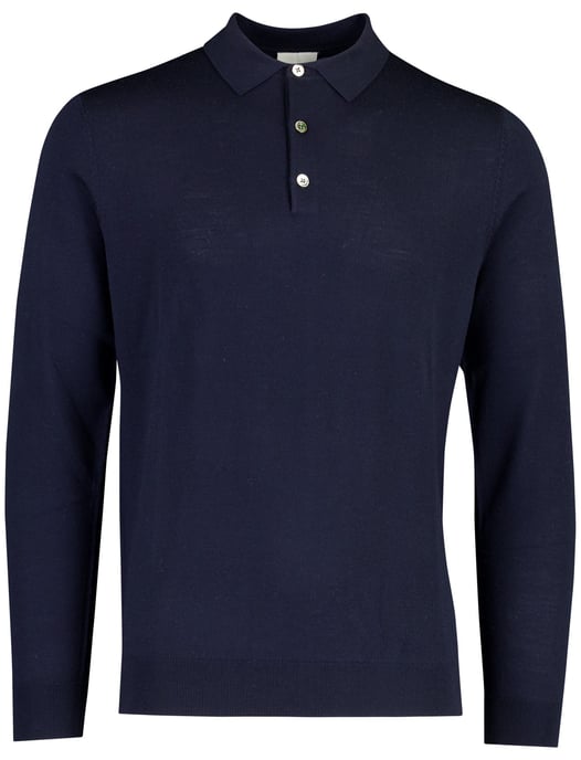 Poloshirt Profuomo donkerblauw wol - Image 2