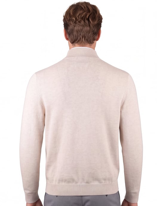 trui Scotland Blue beige half zip boord normale fit - Image 2