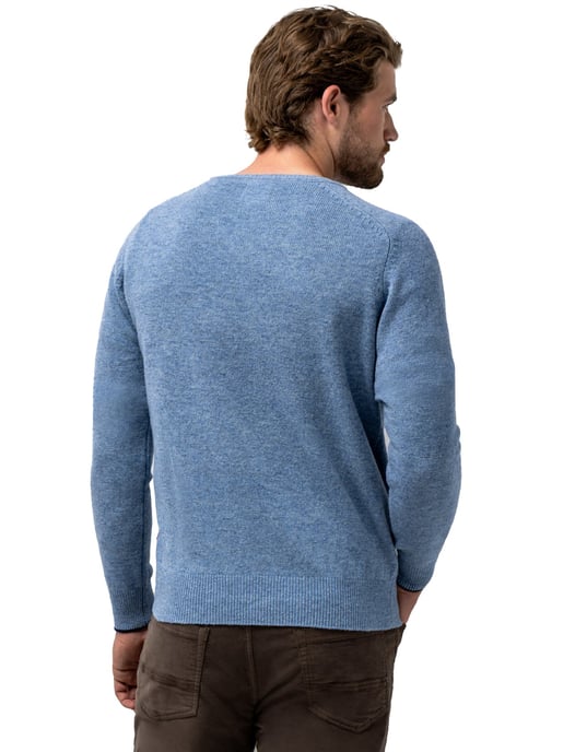 Trui State of Art blauw gemeleerd v-hals - Image 2