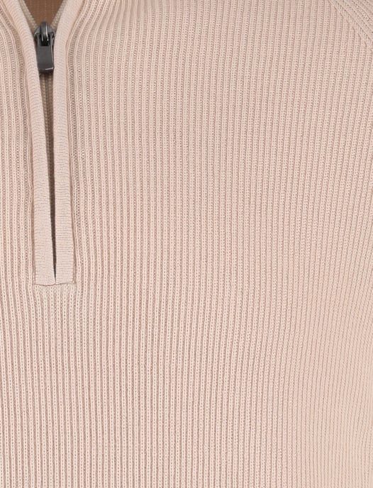 Born with appetite trui half zip beige effen slim fit - Image 4
