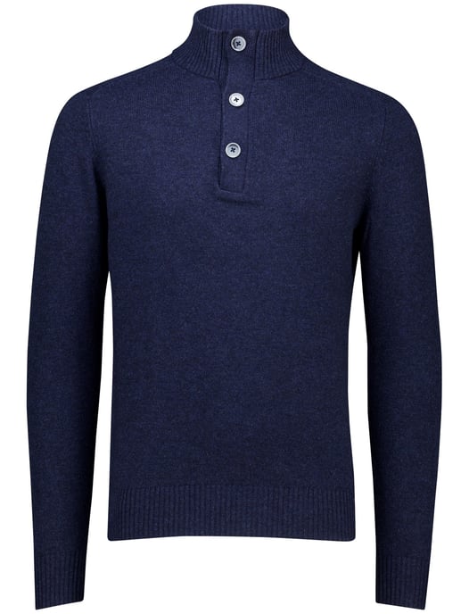 gebreide Gentiluomo trui met rits en knopen blauw - Image 3