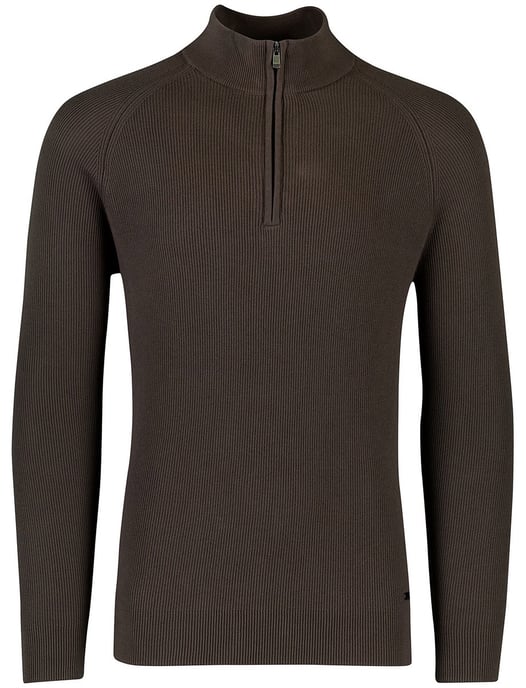Trui Born With Appetite gebreide half zip bruin - Image 3