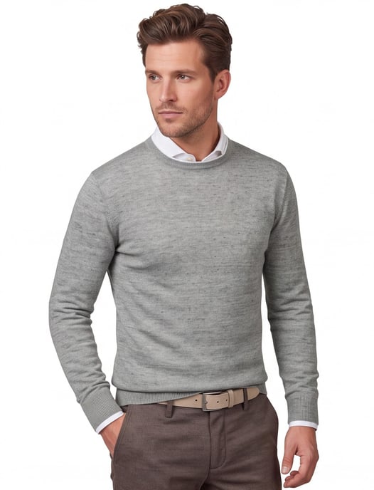 Gentiluomo trui groen gemêleerd regular fit - Image 1