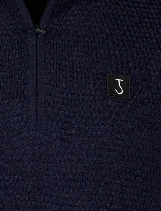 Butcher of blue donkerblauw effen half zip normale fit - Image 3