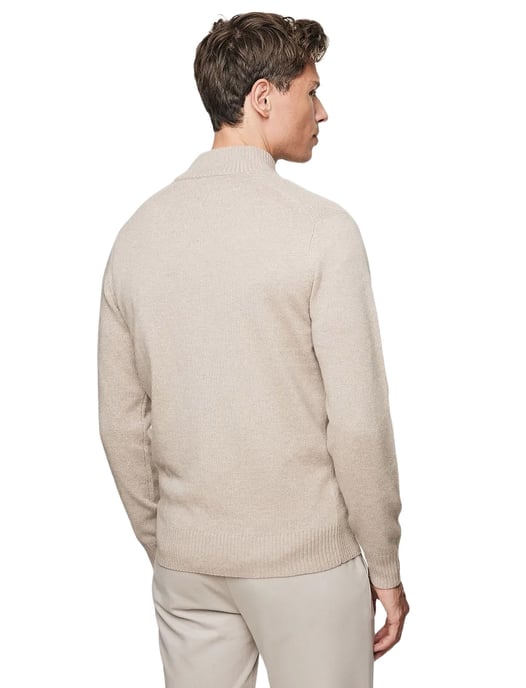 Gentiluomo trui met rits en knopen beige normale fit - Image 2