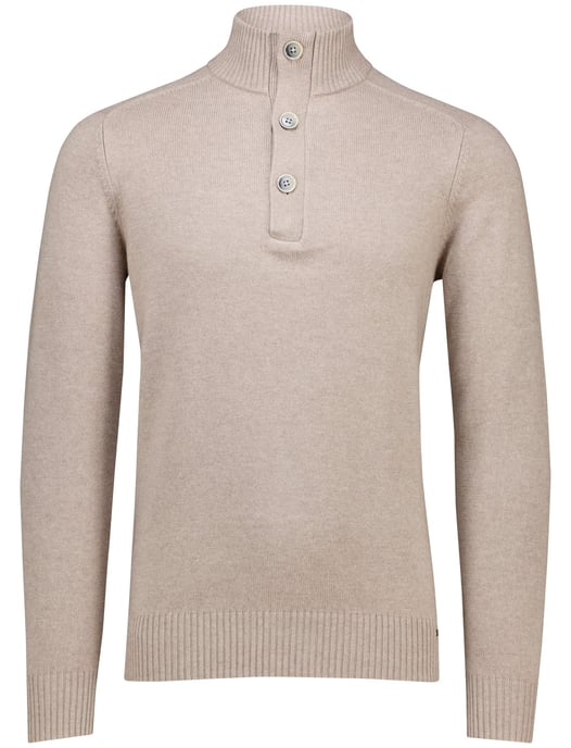 Gentiluomo trui met rits en knopen beige normale fit - Image 3