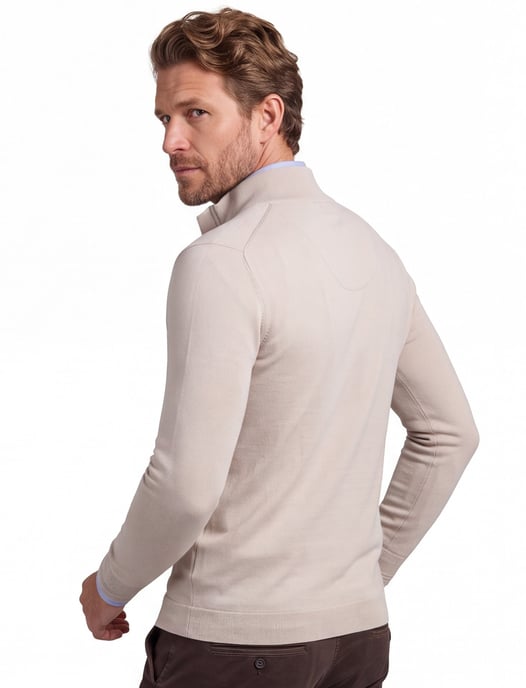 beige Genti turtle neck half zip trui - Image 2
