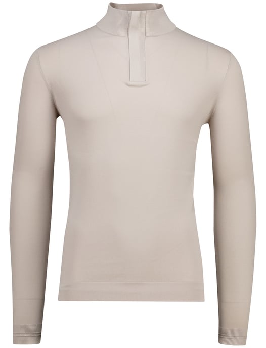 beige Genti turtle neck half zip trui - Image 3