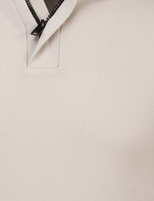 beige Genti turtle neck half zip trui - Image 4