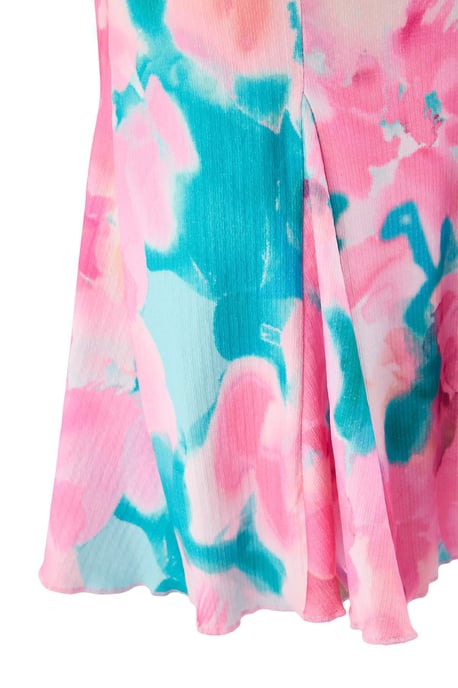 Trendyol Curve Dam Rosa Grafiskt Kort / Mini Ärmlös Skater Plus size Klänning - Image 4